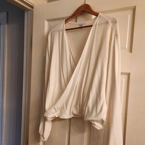 Beyond Yoga White Knit Crossover Top - Size L